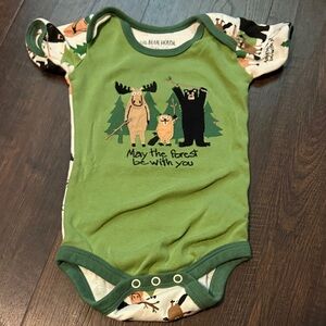 Green Forest Print Kids One Piece